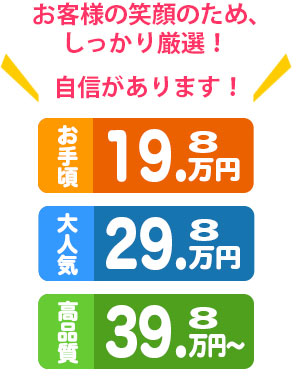 お客様の笑顔のため、しっかり厳選！自信があります！